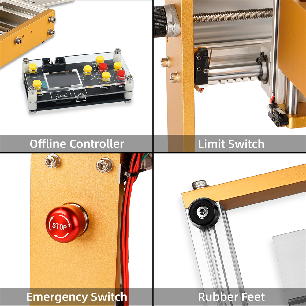 New CNC 3018 Plus 3018 Pro Max V2.0 500W Desktop Wood CNC Router Engraver Kit 52MM Spindle Holder Nema17 Stepper Motors