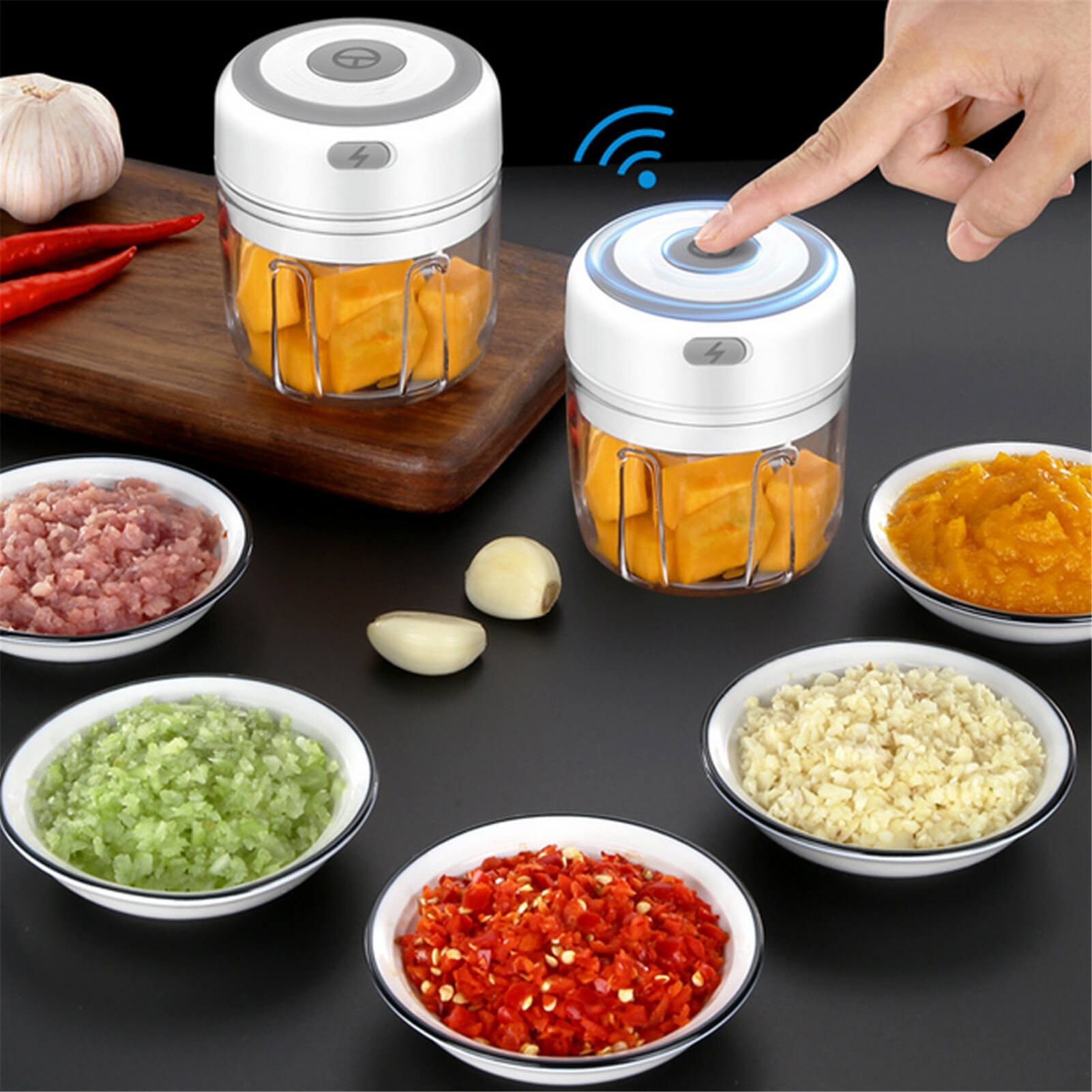 Kitchen accessories wireless Vegetable Cutter meat food chopper mini electric garlic crusher chili and ginger crusher