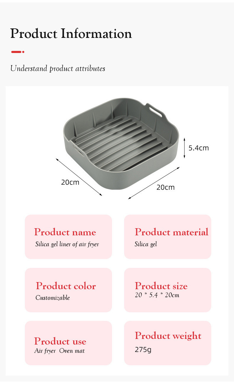 New Design Big Airfryer Liner Reusable Silicone Air Fryer Pot For Air Fryer Silicone Plate Suit Silicone Air Fryer Liners