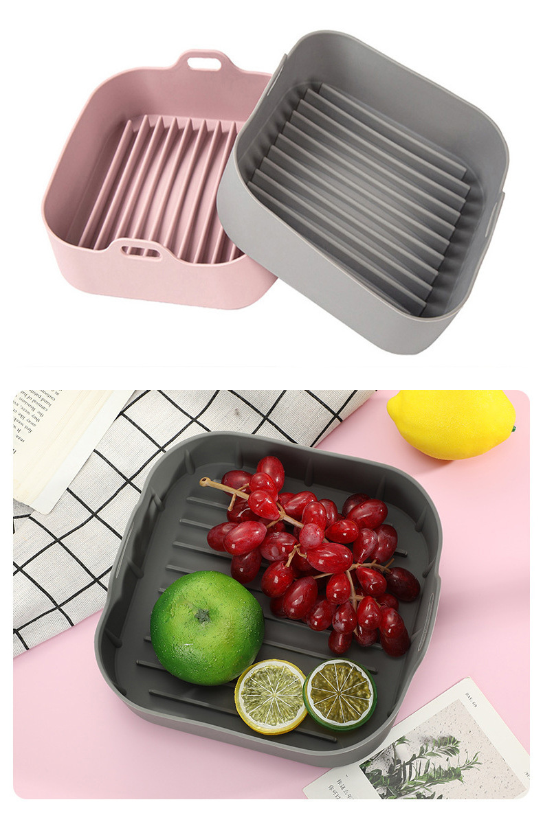 New Design Big Airfryer Liner Reusable Silicone Air Fryer Pot For Air Fryer Silicone Plate Suit Silicone Air Fryer Liners