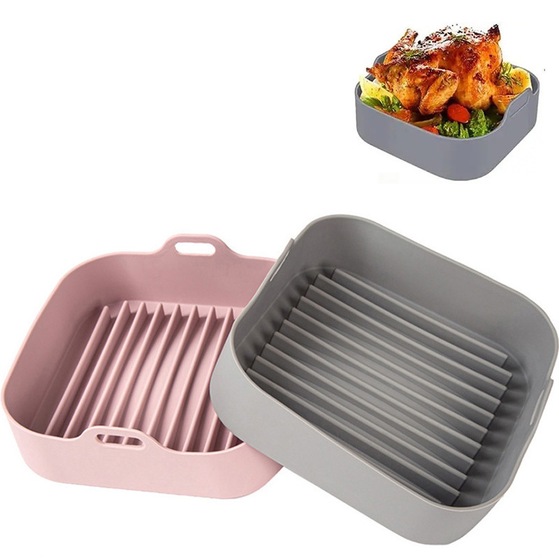 New Design Big Airfryer Liner Reusable Silicone Air Fryer Pot For Air Fryer Silicone Plate Suit Silicone Air Fryer Liners