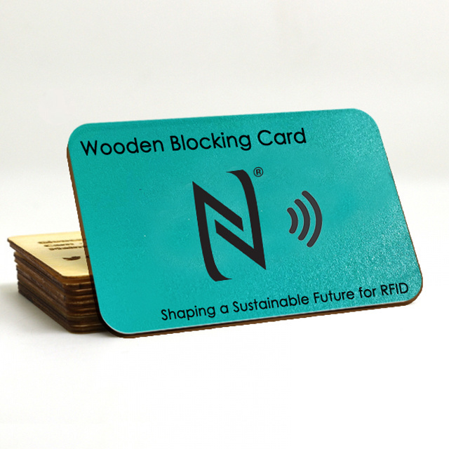 Eco friendly Wood Anti Skimming Credit Card RFID Blocker NFC Card Skimmer RFID Blocking Card