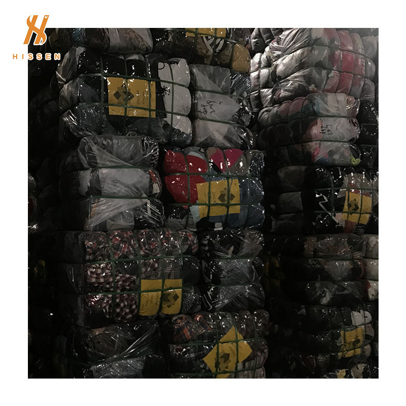 HISSEN Quality Shipping Bales Children Foreign Flannel First Hand Import Supplier Used Clothes/ Balles