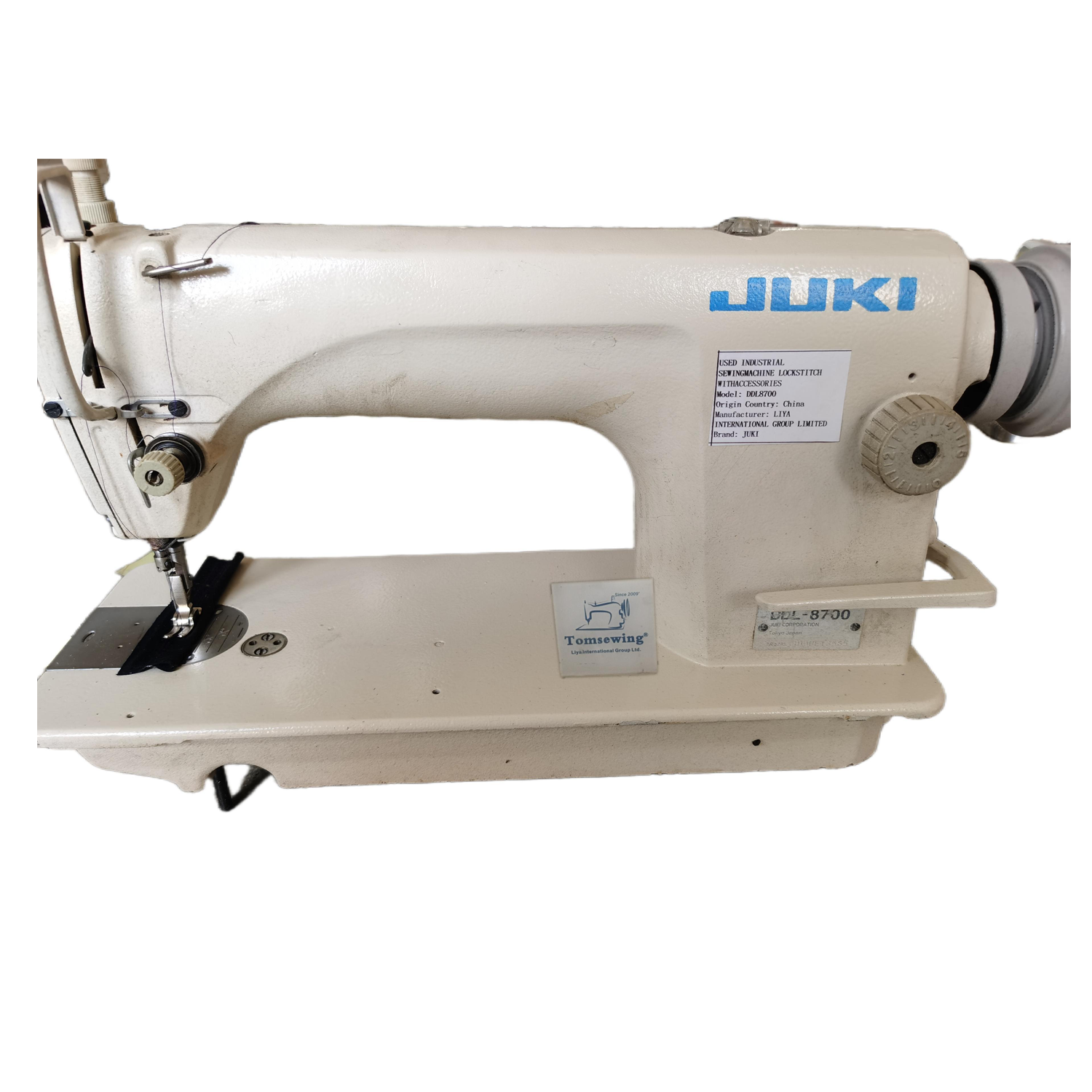 Secondhand Juki-DDL sewing machine 8700 Japan used sale in Mexico India Nigeria Pakistan Chile Turkey reconditioned by Tomsewing