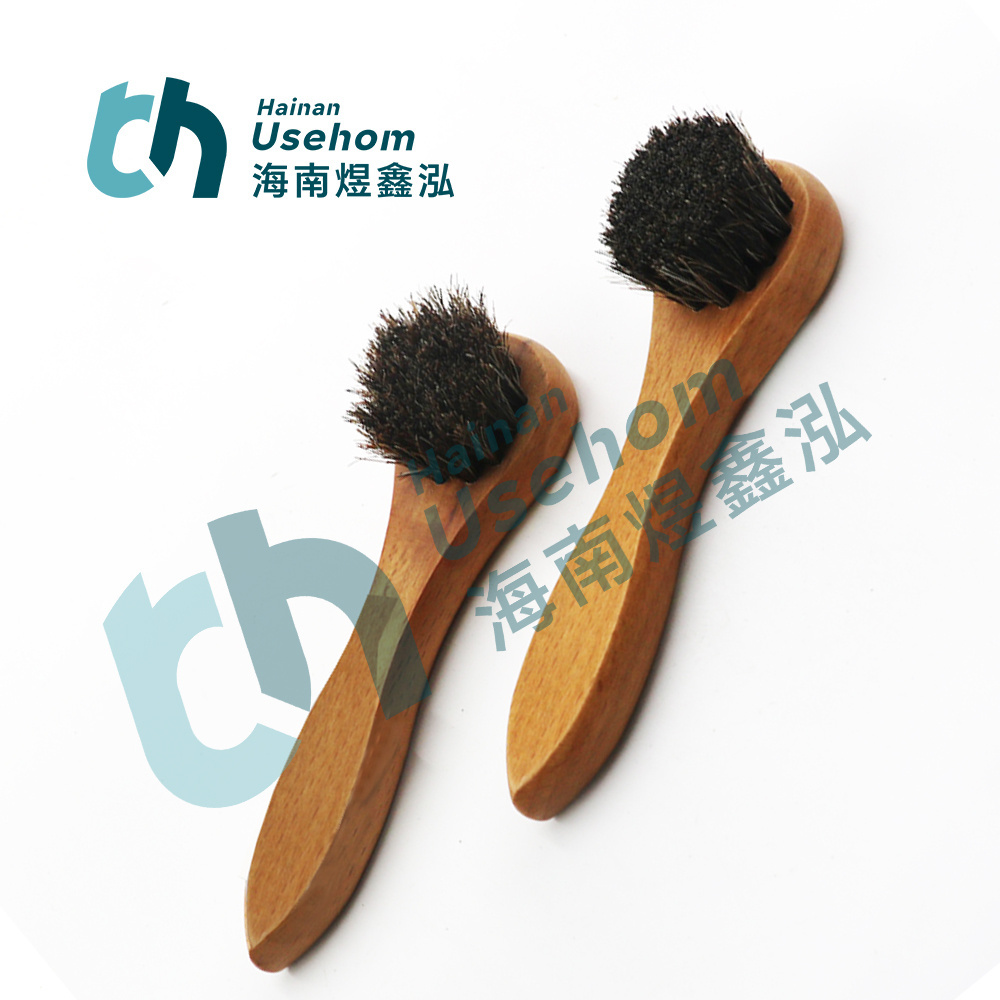 Customization Mane hair shoe brush soft brush set shining mirroring professional home use horse hair brush