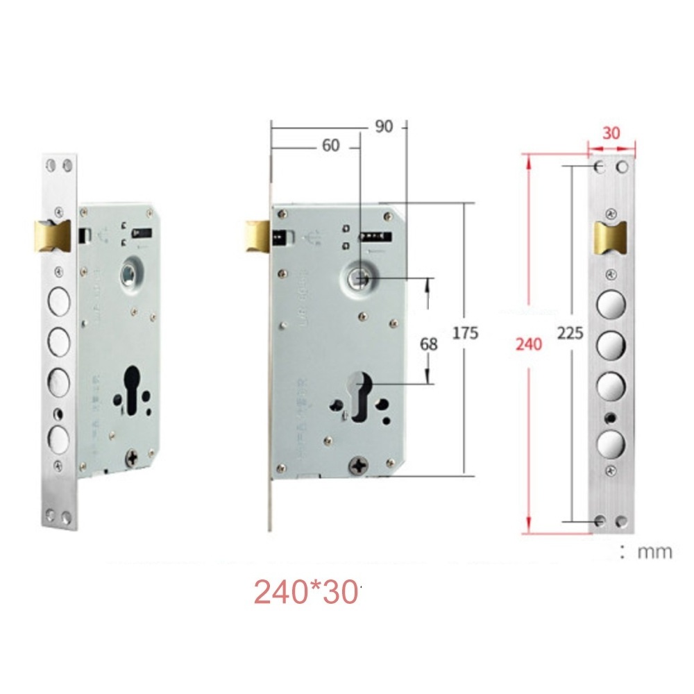 Fingerprint lock security door entry door indoor door standard universal lock body stainless steel lock for home