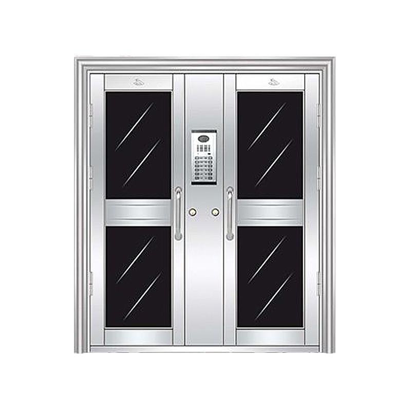 Top Quality Security Doors Anti-theft Double Exterior Security Stainless Steel Doors For Home Grill Metal Swing Entry Doors