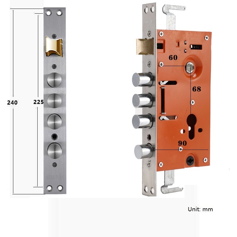 Stainless steel door anti-theft door universal iron wooden door single and double active double fast  lock