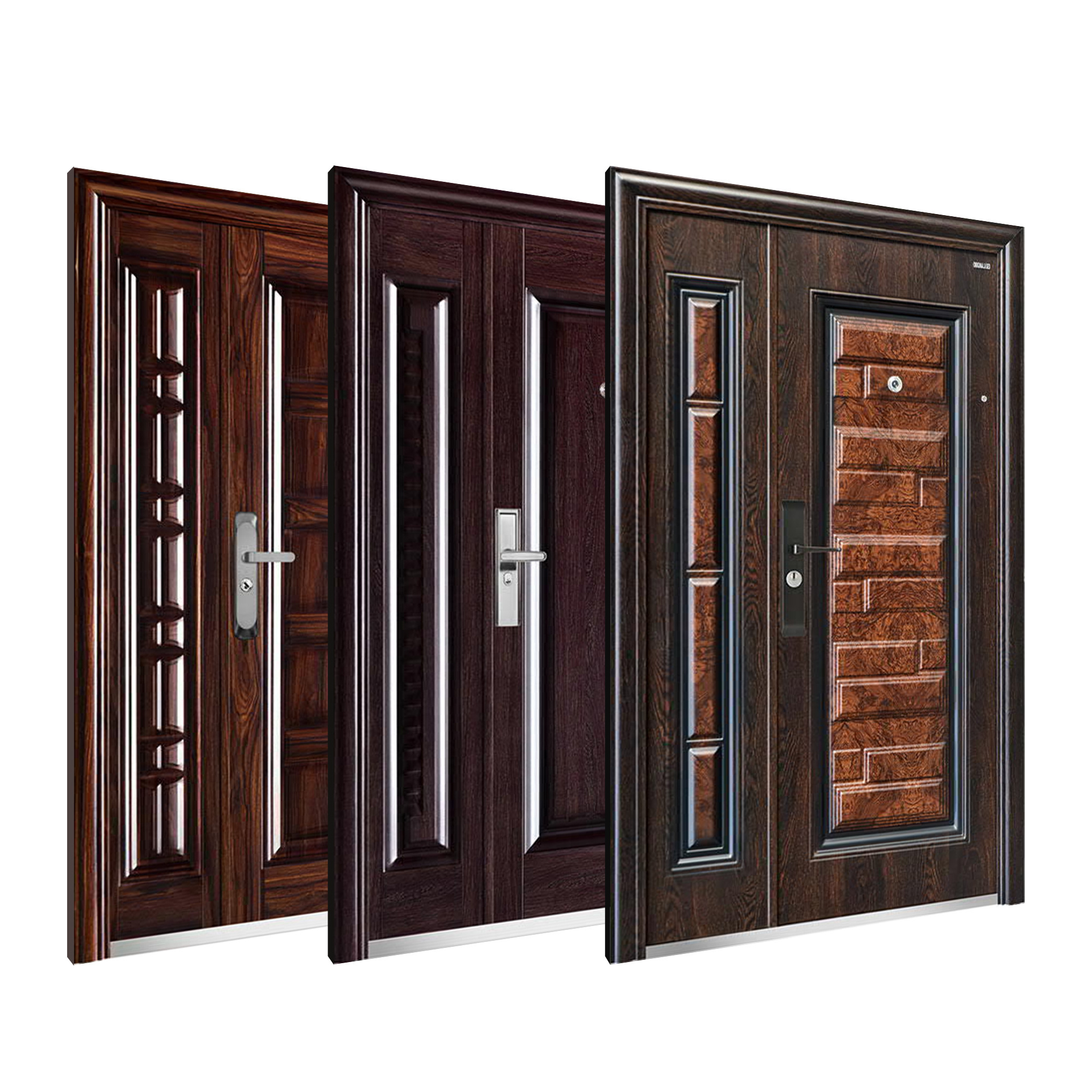 China Competitive Price Pivot Exterior Door Residential Steel Security Entry Doors Cold Rolled Steel Copper Anti-theft Main Door