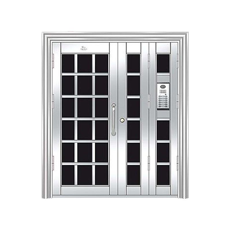 Top Quality Security Doors Anti-theft Double Exterior Security Stainless Steel Doors For Home Grill Metal Swing Entry Doors