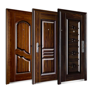 China Wholesale Double Door Security Doors Reinforced Mahogany Carved Entry Front Wooden Door Designs KERALA