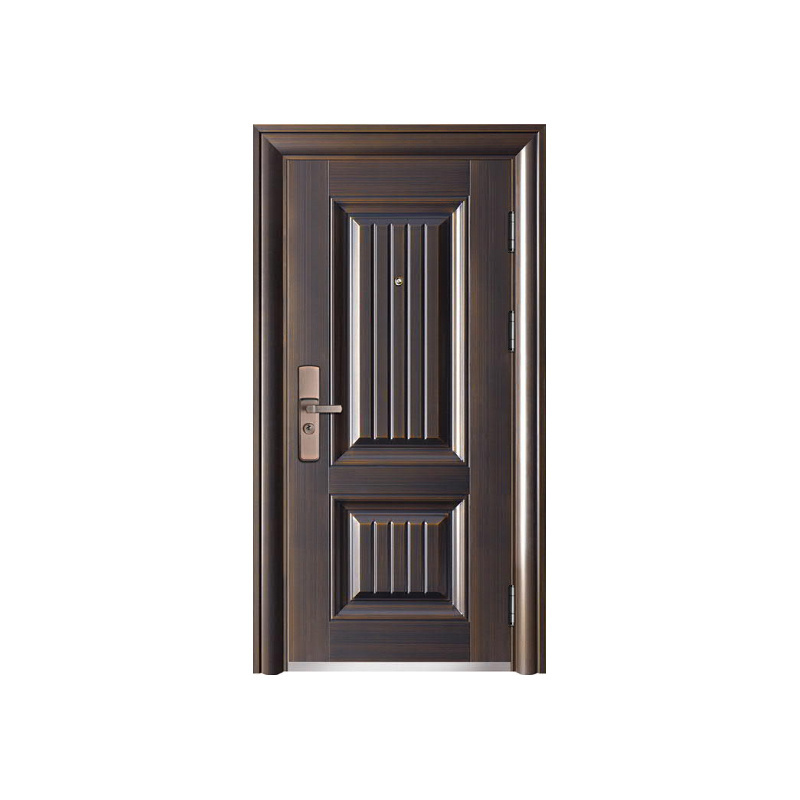 Hot Selling Doors Steel Security Exterior Embossed Copper Single Entry Door Handle With Knob Steel Safety Door