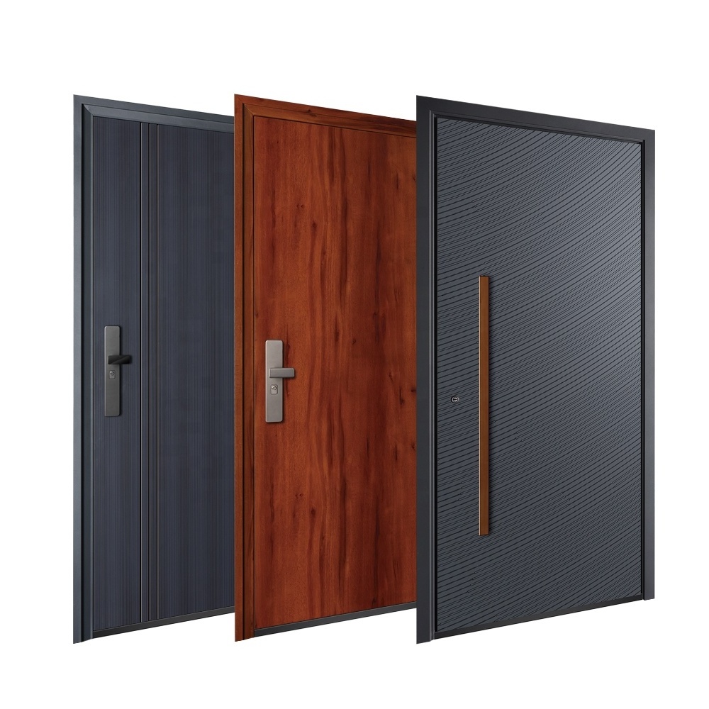 Newly Launched Entrance Soundproof Steel Front Entry Doors Security Exterior Metal Doors