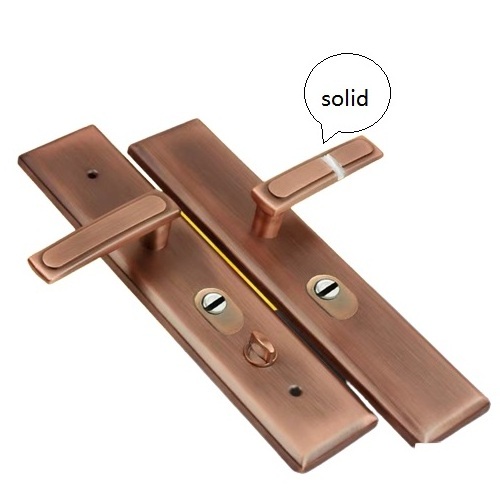 Red bronze multifunctional anti-theft door handle thickened door lock handle door panel anti-prying plate solid heart handle