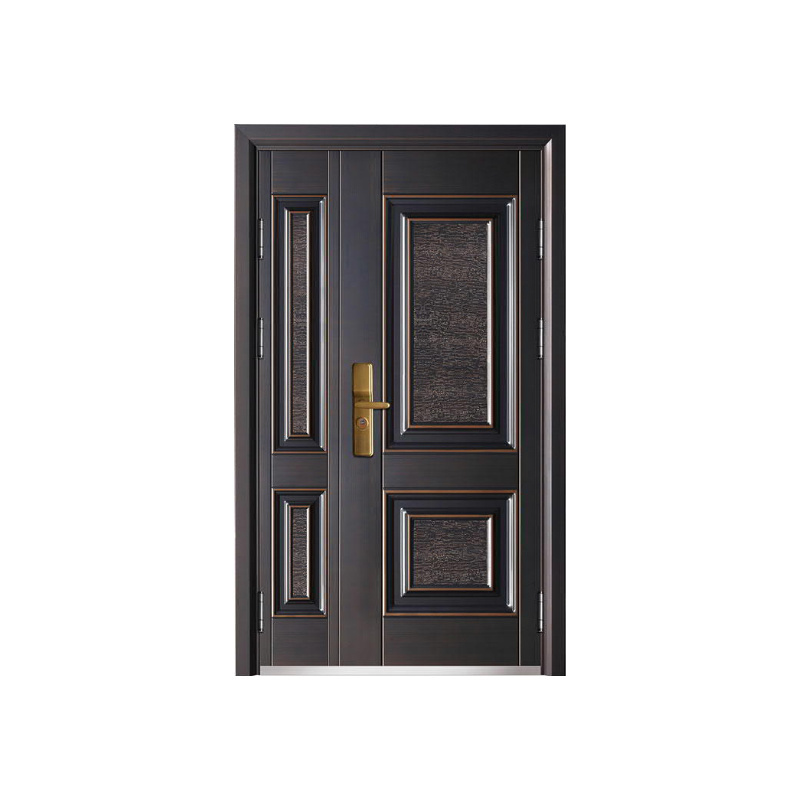 Hot Selling Doors Steel Security Exterior Embossed Copper Single Entry Door Handle With Knob Steel Safety Door