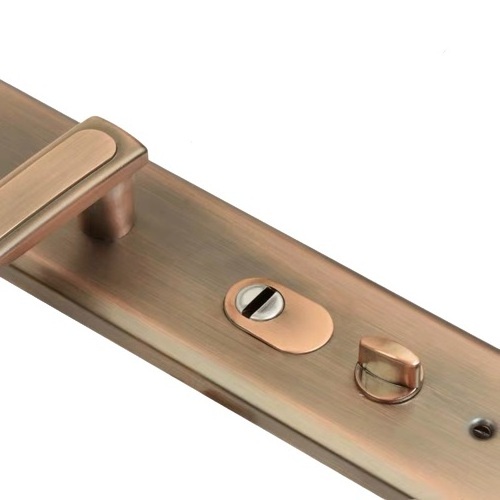 Red bronze multifunctional anti-theft door handle thickened door lock handle door panel anti-prying plate solid heart handle