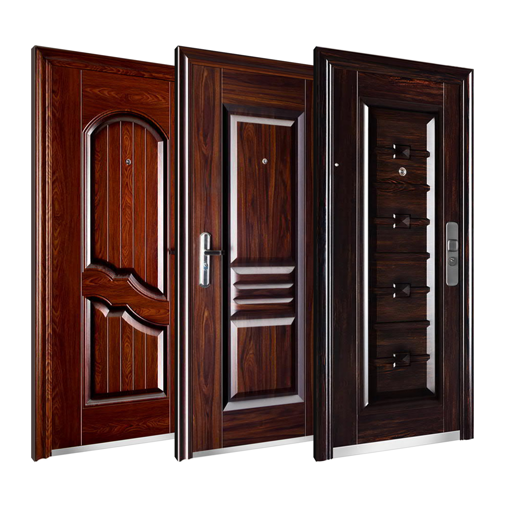 China Competitive Price Pivot Exterior Door Residential Steel Security Entry Doors Cold Rolled Steel Copper Anti-theft Main Door