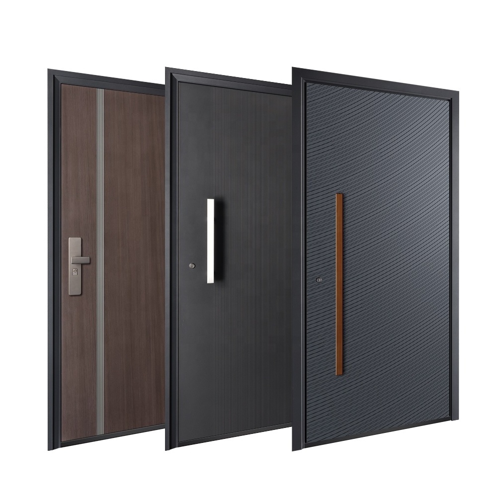 Newly Launched Entrance Soundproof Steel Front Entry Doors Security Exterior Metal Doors