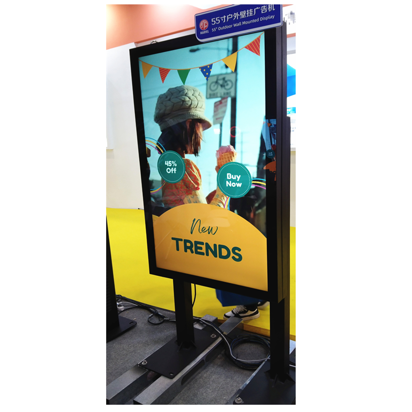 Outdoor 55 65 Inch 3500Nit IP65 Waterproof High brightness Sign Board Drive Thru Menu Boards advertising display outdoor