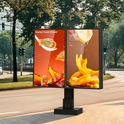 Outdoor 55 Inch 4k 3500Nit IP65 Waterproof Dual Screen Drive Thru Menu Boards Display Lcd Digital Signage For Outdoor Restaurant