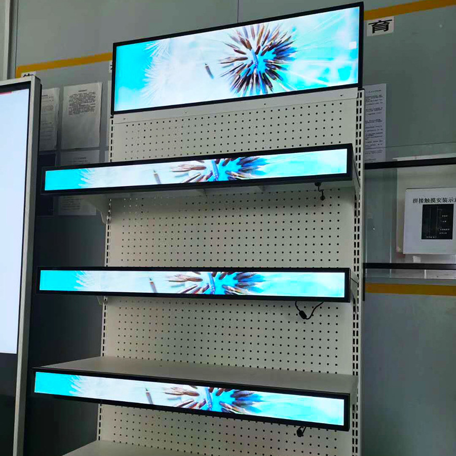 24 28 37 inch  Supermarket Ultra Wide Stripe Shelf Edge Advertising Digital Signage Monitor Stretched Bar LCD Display Screen