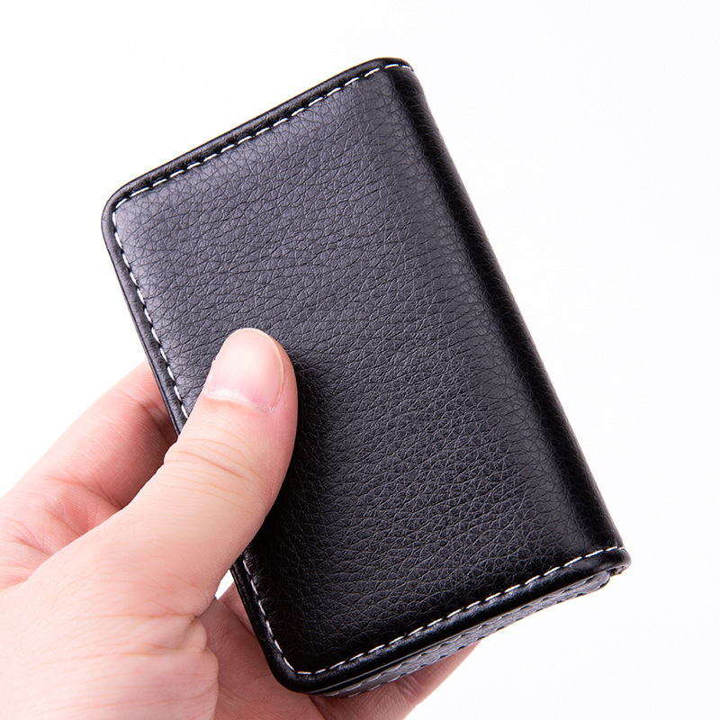 Business Card Holder Wallet PU Leather Business Card Case Pocket Credit Card Holder with Magnetic Shut