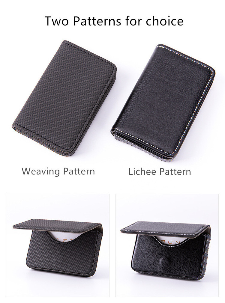 Business Card Holder Wallet PU Leather Business Card Case Pocket Credit Card Holder with Magnetic Shut