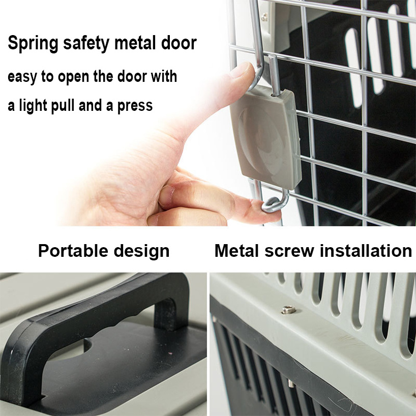 Airline Approved Dog Travel Cage Pet Transport Box Puppy Kitten Traveling Crate Cat Carrier