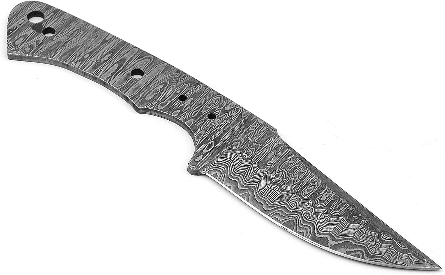 Handmade full Damascus steel blank blade skinner knife full tang fixed blade camping knife hiking knife gift for her