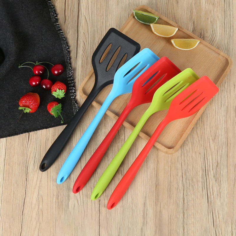 Wholesale eco friendly flexible silicone turner spatula set silicon slotted shovel