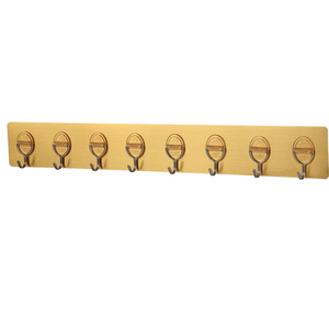 Modern multifunctional heavy duty wall mount coat rack golden color 8 hooks long transparent clothes-hook