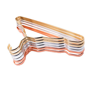 Stylish Custom Rose Gold Non-Slip Coat Hanger Aluminum and Alloy Metal Arier for Clothes Drying Rack for White Shirts