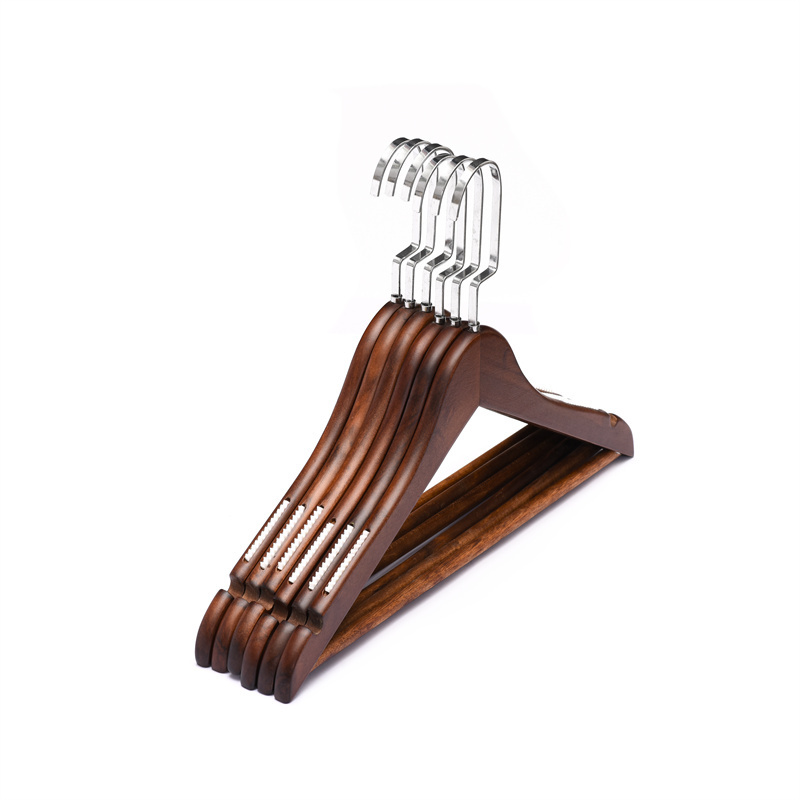 Wooden Clothes Hanger 360 Rotatable Hook Wood a Grade Clothing Jackets Hanger Stand Aluminum Clothing Rack Single Aluminum Alloy