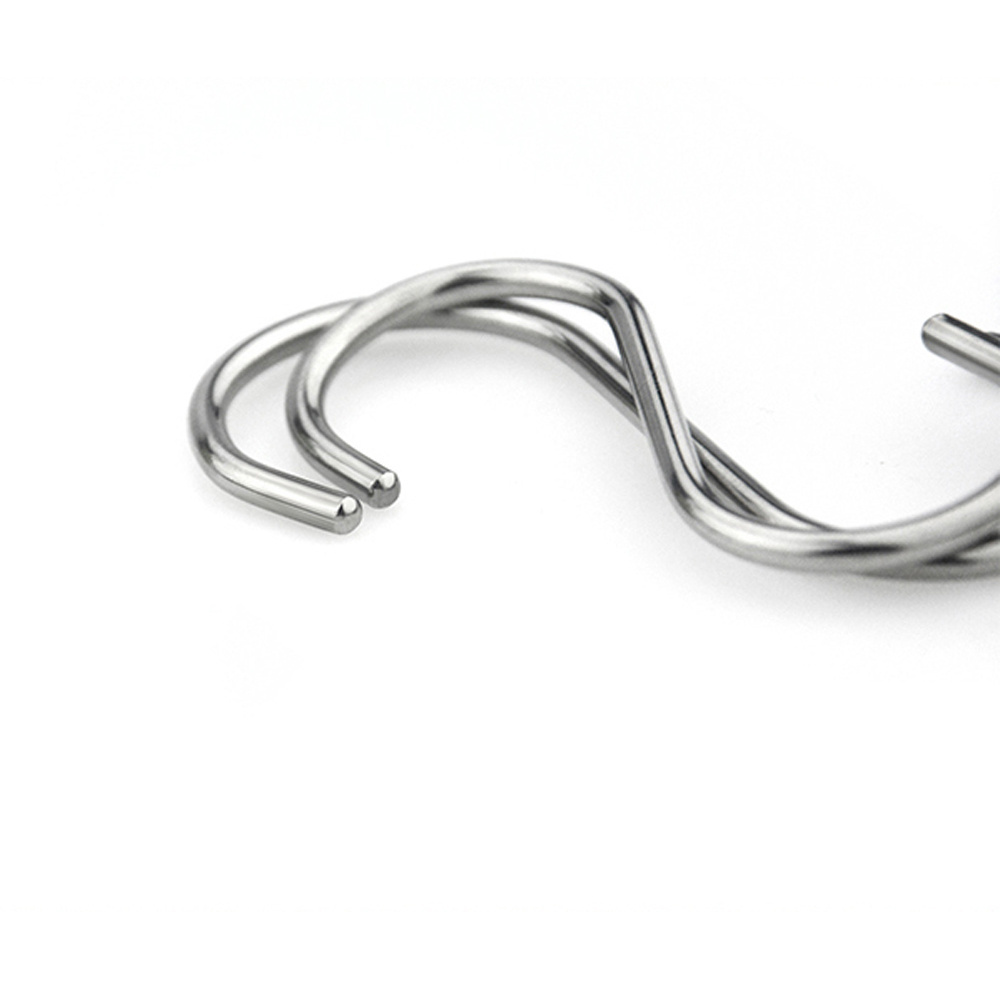 Small Long Rose Gold S-Shaped S-Type Hook Stainless Steel Twisted Metal with Silver Novelty Hooks