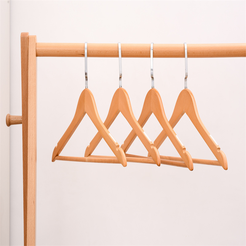 Wooden Clothes Hanger 360 Rotatable Hook Wood a Grade Clothing Jackets Hanger Stand Aluminum Clothing Rack Single Aluminum Alloy