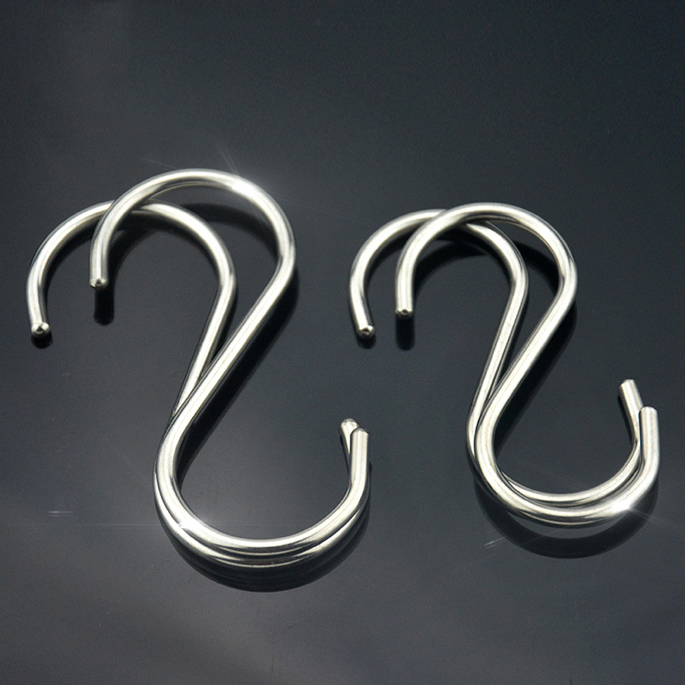 Small Long Rose Gold S-Shaped S-Type Hook Stainless Steel Twisted Metal with Silver Novelty Hooks