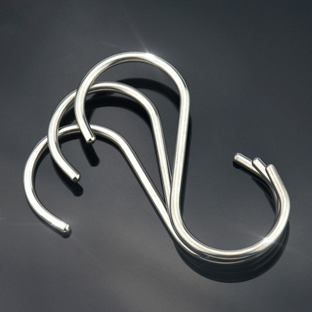 Small Long Rose Gold S-Shaped S-Type Hook Stainless Steel Twisted Metal with Silver Novelty Hooks