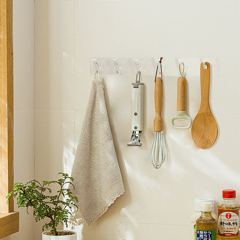 Bailiwang bathroom long adhesive wall hanging row mounted towel cloth hook home sticky plastic wall hooks