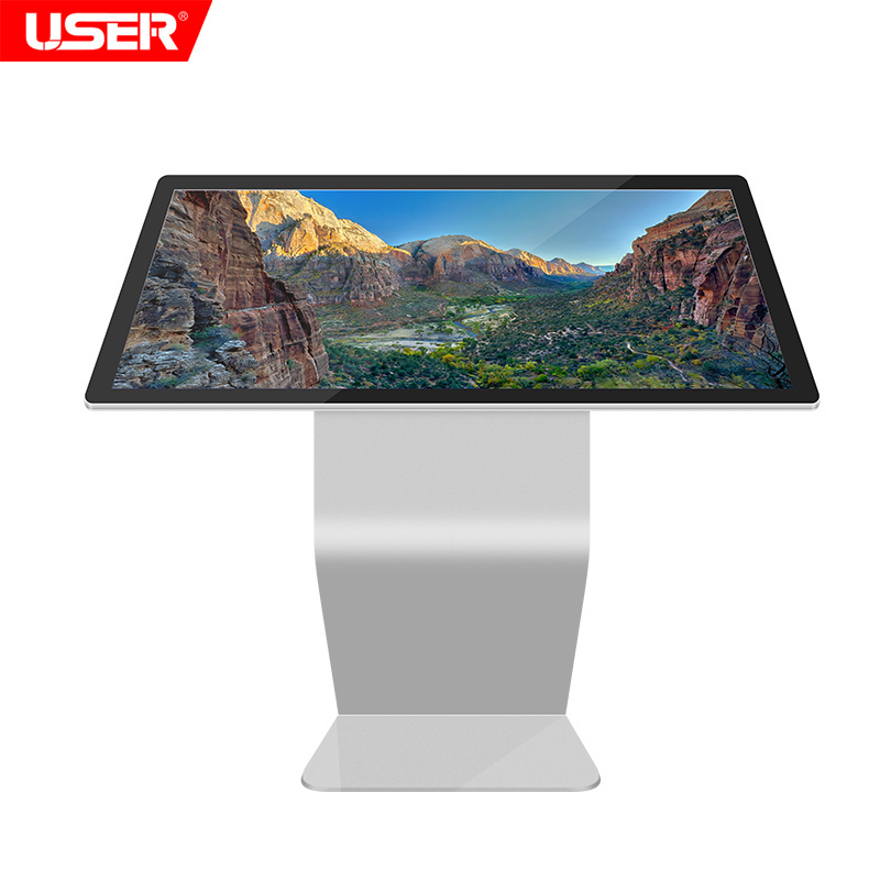 USER 43inch LCD stand monitor horizontal 3D touch screen self-service way finding kiosk digital signage totem