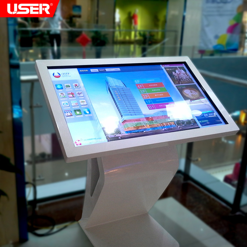 USER 43inch LCD stand monitor horizontal 3D touch screen self-service way finding kiosk digital signage totem