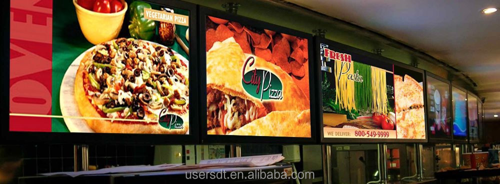 hanging mount electronic lcd menu display digital menu screen board for restaurant