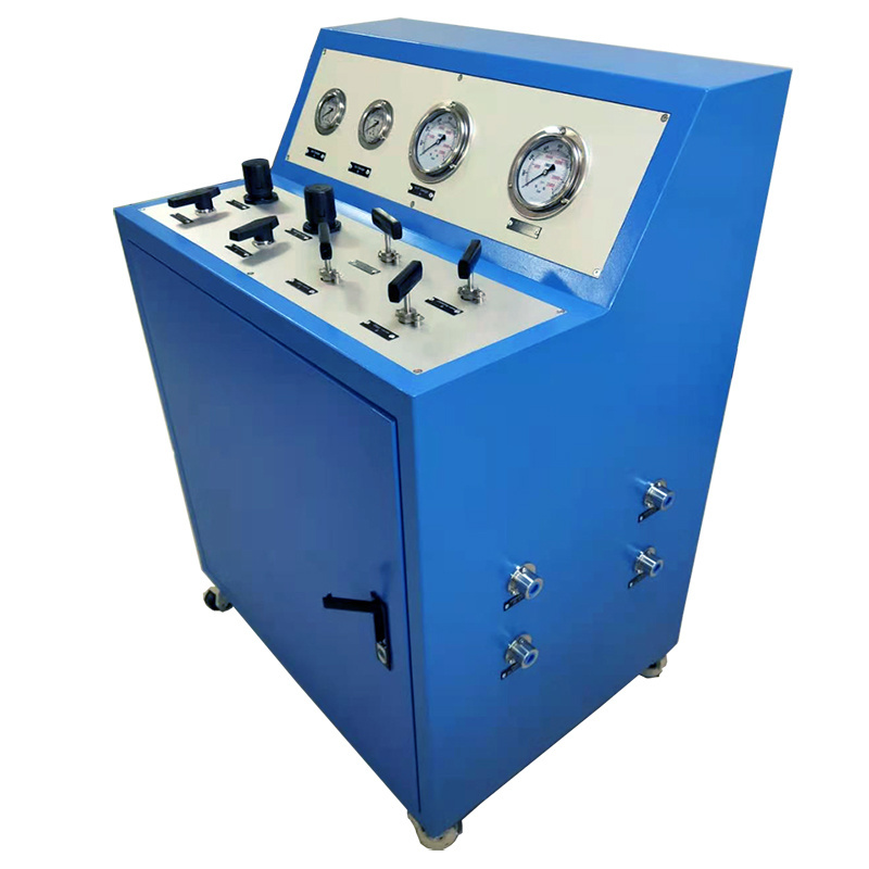 USUN  Model:WS-AT   Double  15000 PSI  high pressure air hydraulic test pump unit with blue closed cabinet