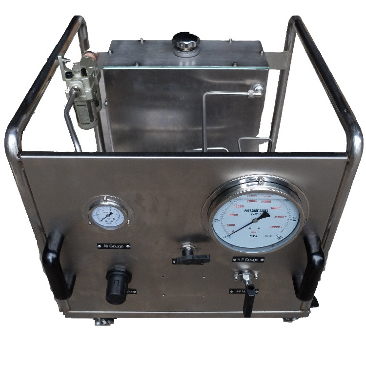 USUN Model:US-AT130 130:1 ratio 1000 Bar/15000 PSI High pressure pneumatic hydro test pump  bench for oilfield industry