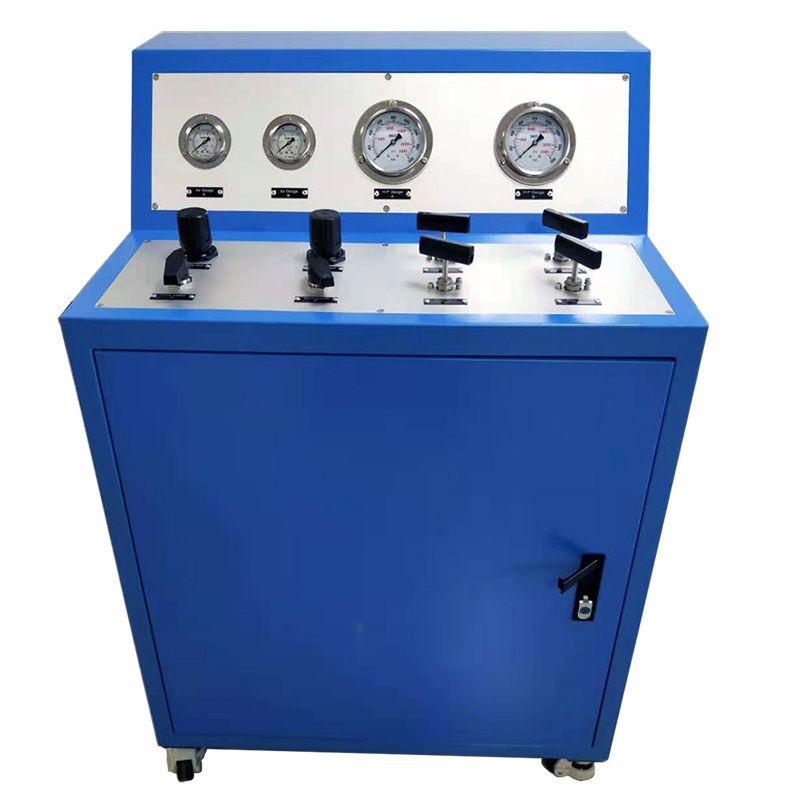 USUN  Model:WS-AT   Double  15000 PSI  high pressure air hydraulic test pump unit with blue closed cabinet