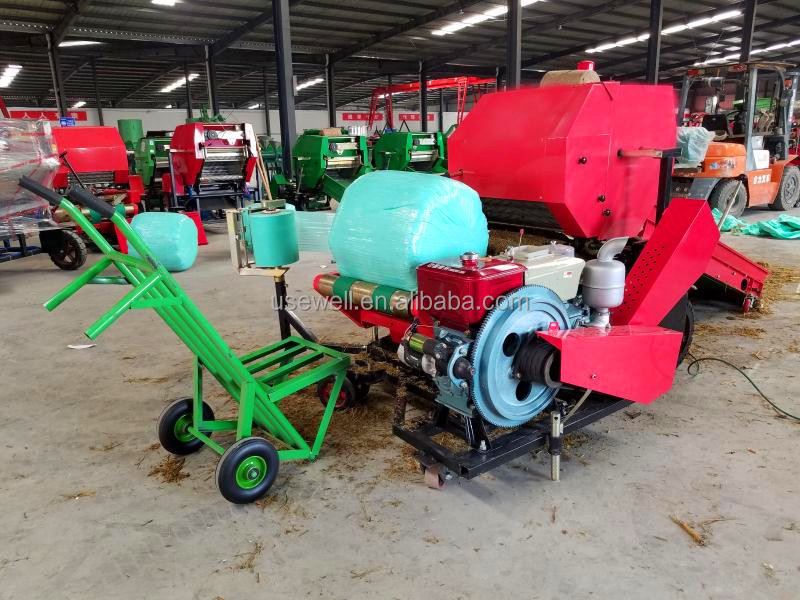 China small mini grass wheat hay/straw hay round corn silage balers baler and wrapper machine