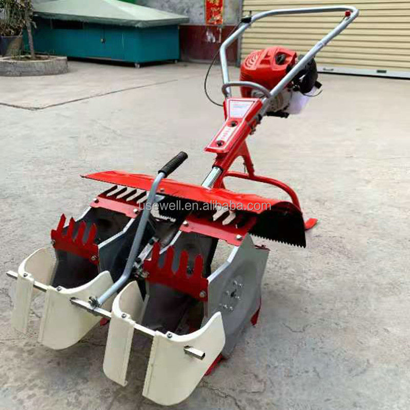 Mini manual paddy rice weeding machine 43 cc gasoline brush cutter paddy field rice weeder machine in india