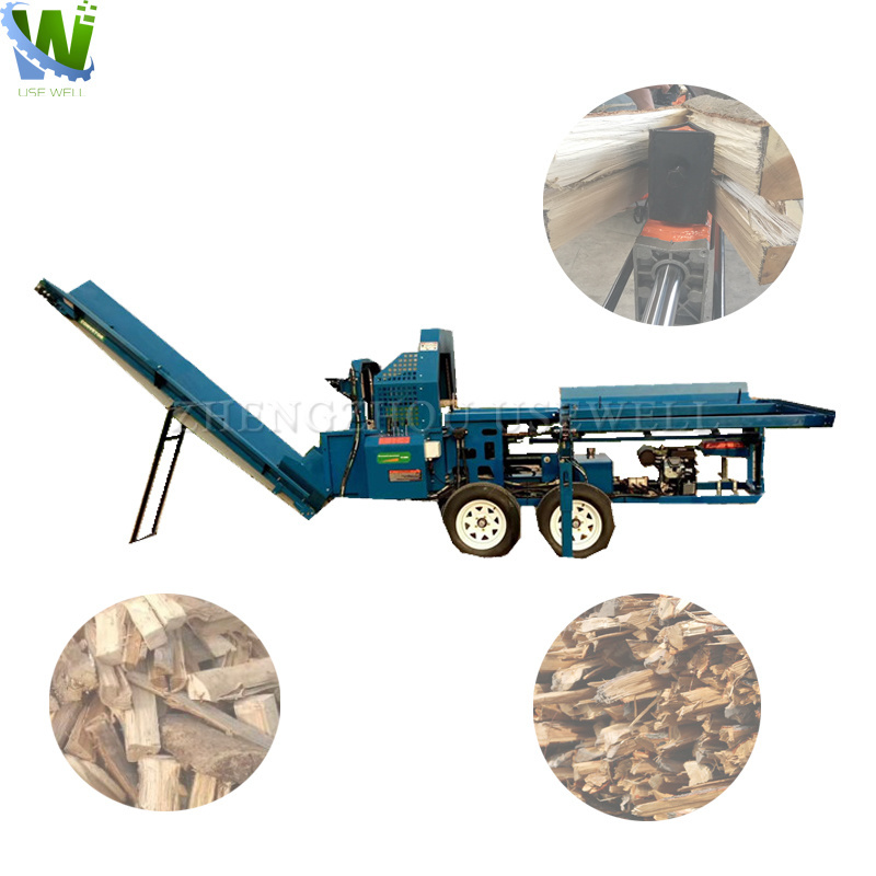 Cheap 25 ton 34 ton hydraulic fast kinetic screw type wood log log cutter and splitter machine