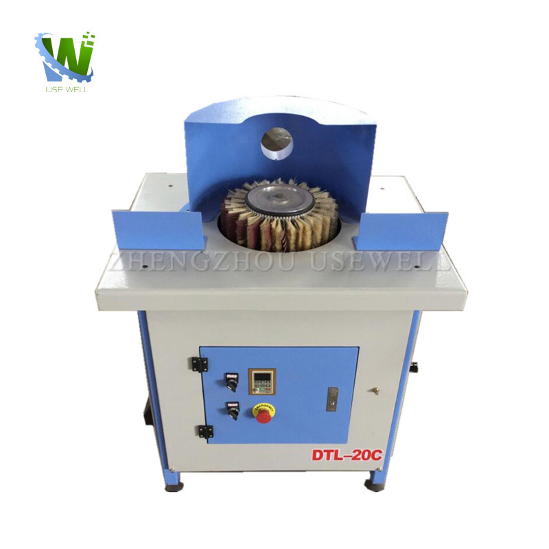 Horizontal Sponge Wheel Manual Double Head Polisher Curved Wood Board Side Edge Router Sander Brush Sanding Polishing Machine