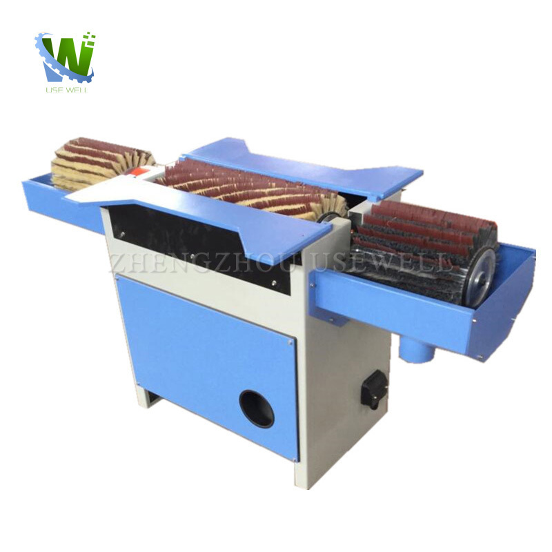 Horizontal Sponge Wheel Manual Double Head Polisher Curved Wood Board Side Edge Router Sander Brush Sanding Polishing Machine