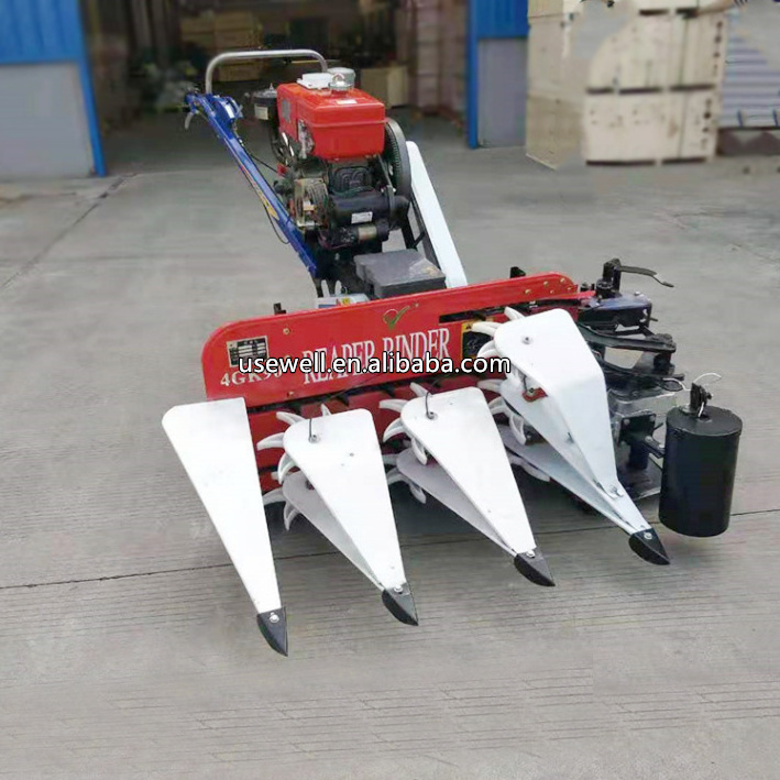 Agriculture Mini Self Propelled Diesel Engine Cutter Seed Cutting Drying Binding Harvester Reaper Binder Machine